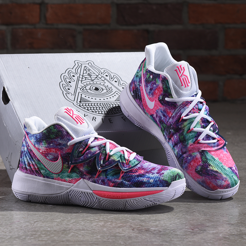 2019 Men Nike Kyrie Irving 5 Colorful Flor Print Shoes - Click Image to Close